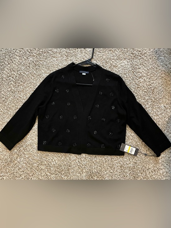 Tommy Hilfiger Sweaters - Tommy Hilfiger Black Beaded Polka Dot 3/4 Sleeve Cardigan NWT